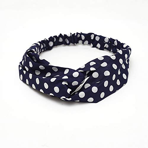 AOCGO HOHS-013 Elastic Turban Head Wrap Decorative Scarf Hair Accessories for Women (1 Pack Navy Blue)