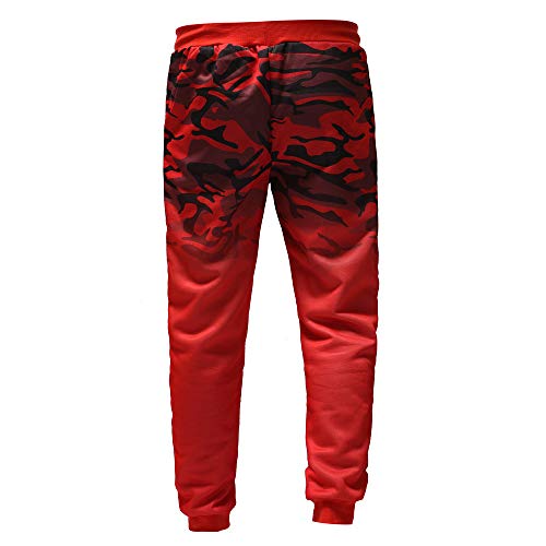 AgrinTol Mens Sports Pants, Fashion Men's Outdoor Packwork Camouflage Black Splicing Drawstring Trousers Pants