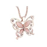 Rose Gold butterfly Pendant Necklace Stainless steel Fashion Women Jewelry