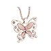 CJESLNA Rose Gold butterfly Pendant Necklace Stainless steel Fashion Women Jewelry