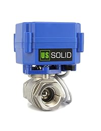 Válvula de bola motorizada de acero inoxidable de 0.7 in con puerto completo, 9 24 V CC y 2 cables de polaridad inversa por EE.UU. Sólido