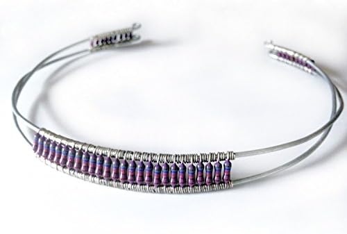 CROSS-RESIST Necklace by WIRED Jewelry - Stainless Steel and Surplus Resistor Choker