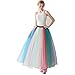 Noriviiq Women's Long Multi-Layer Tulle Rainbow Tutu Petticoat Skirt Adult Unicorn Costume A