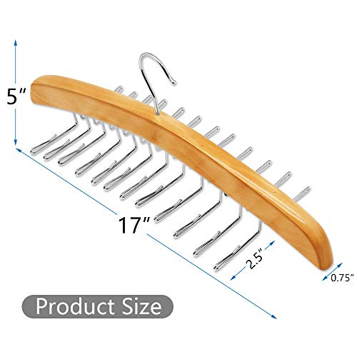 ANKO Tie Belt Hangers 2 Pack, Adjustable Rotating 24 Clip Scarf Racks Holder Hook for Homewares Closet Accessories Organizers Storage - Thumbnail 2