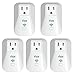 KMC WiFi Mini Smart Plug with Energy Monitoring and Schedule Timer Function, No Hub Required, Remote Control Light Switch Compatible with Alexa Echo and Google Assistant (5 Pack)