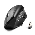 Anker Wireless Mouse, Ergonomic USB 2.4G Wireless Vertical Mouse with 3 Adjustable DPI Levels 800/1200/1600 and Side Controls, Black