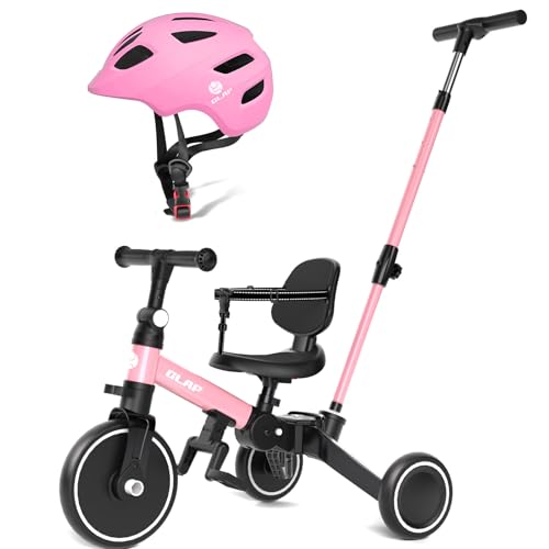 GLAF Baby Bike Helmet and Toddler Tricycle with Push Handle