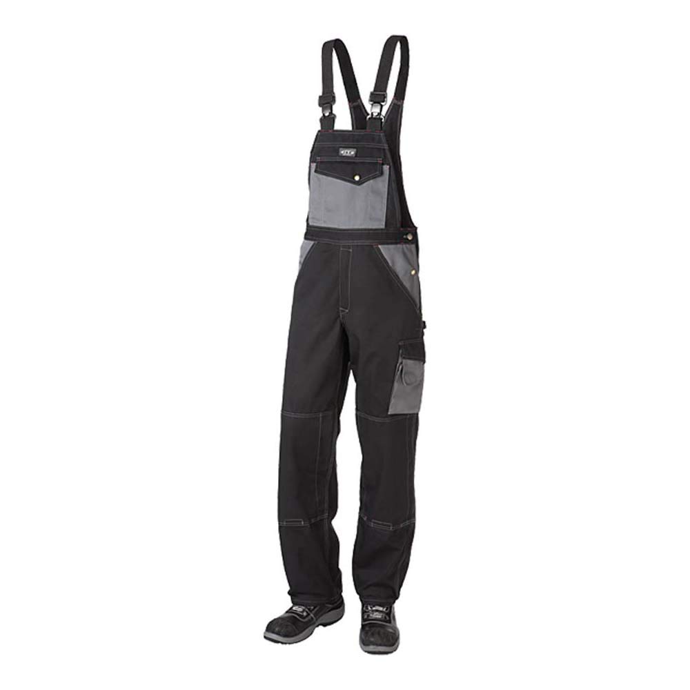 J.A.K. 920751080 Series 9207 65% Polyester/35% Cotton Overalls Black/Grey, 46 R (32/32) Size, Black, grey