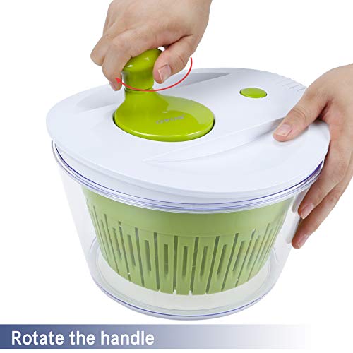 OVOS Large Salad Spinner 5 Quarts Fruits and Vegetables Dryer Quick Dry