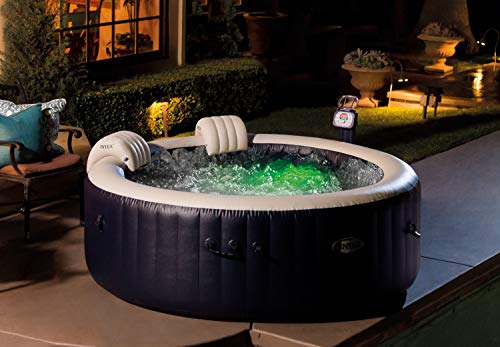 Intex Pure Spa Plus – 4 Personen Bubble Therapy Whirlpool mit aufblasbaren Kopfstützen und LED-Spa-Licht – Bild 4