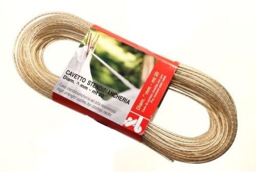 Cavo Per Stendibiancheria 20m | Diametro 5mm Ottone Plastificato | Anti-Ruggine Bianco | Interno/Esterno