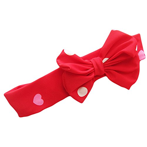 Taiycyxgan Baby Toddler Girls One-Piece Swimsuit Bowknot Spots Swimwear With Headbands,Small / 1-2 Years,Red - Thumbnail 3
