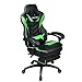 Gaming Chair Black Green for Adults with Footrest,High Back Swivel Computer Office Chair with Pillows and Lumber Support