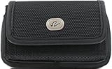 Heavy Duty Large Slim Horizontal Smart Phones Cell Phone Universal Case/ Pouch/ Holster with Velcro, Metal Clip and Belt Loop