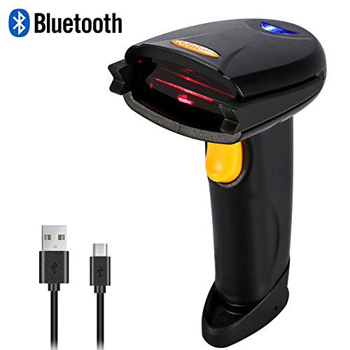 Wireless Bluetooth 4.0 & USB 3.0 Wired Barcode Scanner, 1D Handheld Inventory Laser Bar Code Reader with Automatic Continuous Scan and 16M Memory for Computer ipad iphone Android