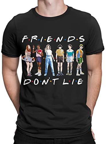 Fmeijia Unisex Movie Poster T-Shirt, Friends Don't Lie Funny Graphic Casual Summer Tee Shirts for Women Men