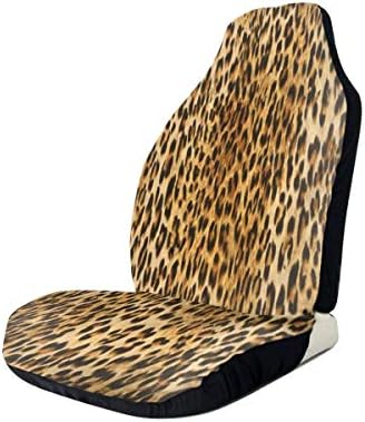 surce Car Seats Cover Leopard Animal Print Bucket Seat Protector Universal Flexible Front Seats Cover Easy Put On and Off Front Seats Cover with Elastic Band & Storage Bag for RVs Mini Vehicles