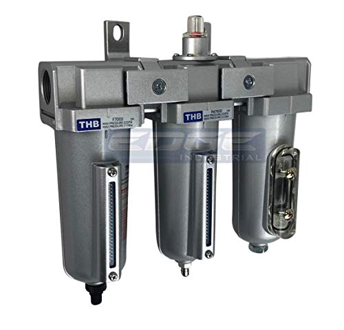 3 STAGE, 1/2" NPT, INDUSTRIAL GRADE IN-LINE COALESCING FILTER & DESICCANT AIR DRYER COMBINATION WITH METAL BOWLS FOR SPRAY GUN EQUIPMENT PAINT BOOTH COMPRESSOR, PLASMA CUTTER (With Auto Drain)
