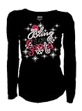 Rhinestone T-Shirt,Bling Christmas Bring it on Santa Long Sleeves