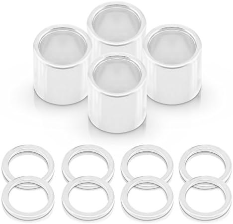 Supafly Skate Company Metal 8-Piece Speed Washer and 4-Piece Spacers for Hardware Skateboard and Downhill Longboards, White