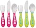 Gerber Stainless Steel Tip Kiddy Cutlery 6-Piece Set, Pink/Green
