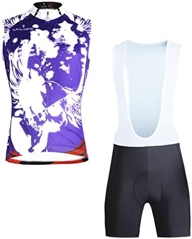 ILPALDINO Men's Purple Full Zipper Sleeveless Cycling Clothes Ciclismo And Bib Shorts Set Size 3XL
