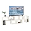 DEVAISE 3 Pieces TV Console Stand, TV Table Modern Entertainment Center Media Stand, Storage Bookcase Shelf for Living…