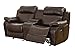 Homelegance Marille Reclining Loveseat w/ Center Console Cup Holder, Brown Bonded Leather
