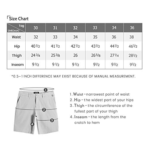 maamgic Men's Slimfit Golf Shorts 9" Inseam Amphibious Casual Shorts