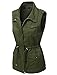 LE3NO Womens Utilitarian Green Anorak Vest