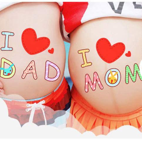 ALINILA 12 Sheets Face Pregnant Belly Bump, Belly Casting Kit Pregnancy Gifts for Pregnant Women Facial Expressions Pregnancy Baby Bump Belly Stickers Maternity Week Stickers