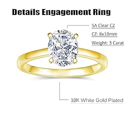 AONED Engagement Rings For Women Fake Diamond Ring