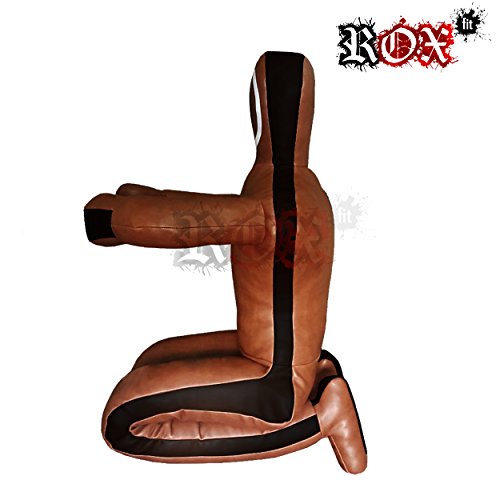 ROX Fit MMA Grappling Dummy by Grappling Dummy Brazilaian JiuJistsu Training Bag Brown Black (6 Foot (72") - 180 cm - Unfilled)