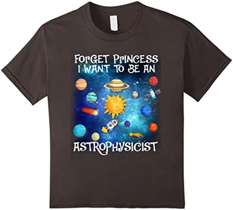 Kids Kids shirt FORGET PRINCESS I WANT TO BE AN ASTROPHYSICIST 8 Asphalt