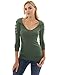 PattyBoutik Women's Raglan Lace Up Shoulder Hoodie (Heather Green S)