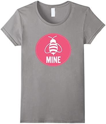 Women's Bee Mine Be Mine Happy Valentine Day Funny T-Shirt Large Slate