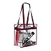 Clear Cross-Body Messenger Shoulder Zippered Bag w Adjustable Strap, NFL & PGA Stadium Security Approved Travel & Gym Clear Tote Bag-12” X 12“ X 6” (Burgundy)