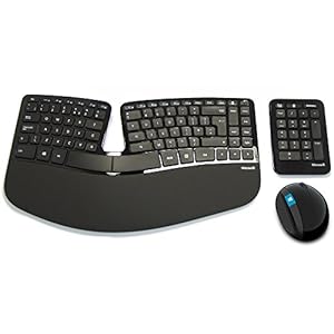 Microsoft-Sculpt-Ergonomic-Desktop-Keyboard-Mouse-and-Numeric-Pad-Set-UK-Layout-Black Microsoft L5V-00006 Sculpt Ergonomic Desktop Keyboard, Mouse and Numeric Pad Set, UK Layout - Black