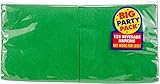 Amscan Big Party Pack 125 Count Beverage Napkins, Green