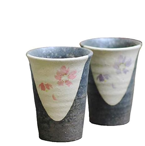 Amazon 信楽焼 夫婦 フリーカップ ペア 桃桜 紫桜セット W902