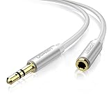 UGREEN 3.5mm Male to Female Extension Stereo Audio Extension Cable Adapter Gold Plated Compatible for iPhone, iPad or Smartphones, Tablets, Media Players