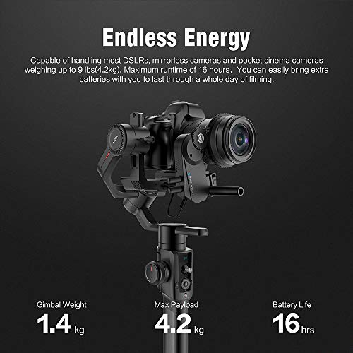 MOZA Air 2 with Hard Protection Case, 3 Axis Handheld Gimbal Stabilizer, 9lbs Payload, 16-Hour Long Working Time, OLED Display, 4 Axis 8 Follow Modes for DSLRs Mirrorless and Pocket Cinema Cameras