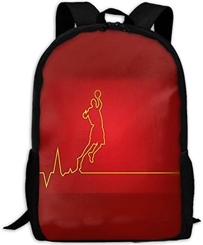 Red Blasketball Full 3D Print Backpack College School Laptop Bag Daypack Travel Shoulder Bag For Unisex