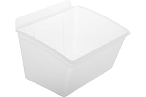TEHAUX Plastic Slat Wall Bin 6.88X5.70X4.52 Inch Storage Box for Garage and Workshop Wall-Mounted and Desktop Organizer for T