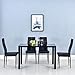 Bonnlo 5 Pieces Dining Set Black Dining Table and Chairs Set for 4 Persons,Kitchen Room Glass Table with 4 Chairs,Matte Black