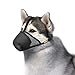 Dog Muzzle Mesh with Overhead Strap, No Lick Dog Mask Mouth Guard Muzzle for Dogs Prevent Biting Chewing (M, Black)