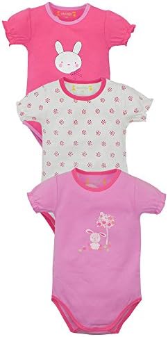 Baby Girls' 3 Pack Bodysuits Onesies short Sleeve - Assorted - 24 Months