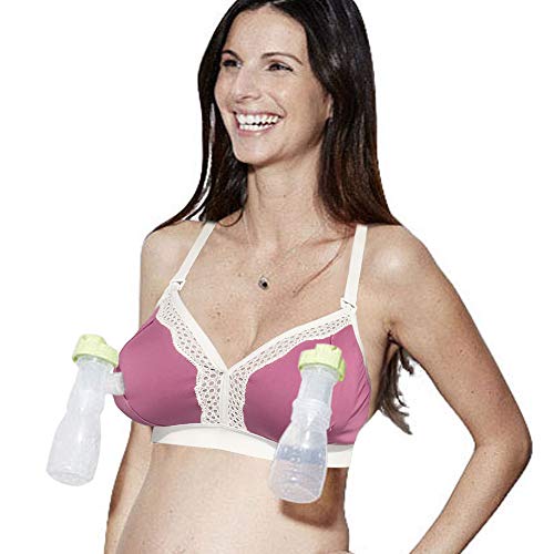 The Dairy Fairy Rose Hands-Free Pumping and Nursing Bra, Feminine, Soft, Wireless, Breathable and Adjustable Breastfeeding Bra - Nurse, Pump and Multitask Day or Night, Fits All Pump Brands - Thumbnail 6
