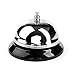 Flexzion Chrome Service Call Bell Classic with Black Base Touch Button 3.5inch Diameter for Office Kitchen Desk Table Hotel Counter Reception Restaurant Bar Ringer in Metal Silver