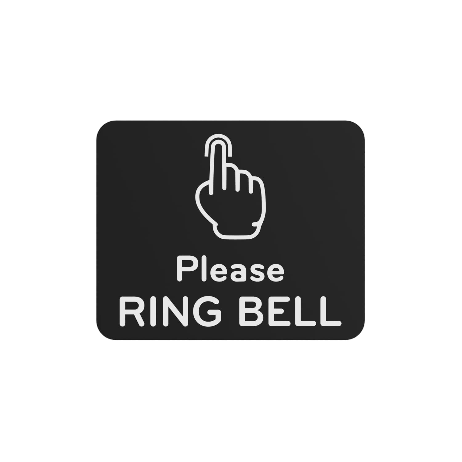 Please Ring Bell Sign Adhesive Sticker or Door Notice, Engraved with Universal Icon Symbol and Text (Size 12cm x 10cm) (Black) UK based.